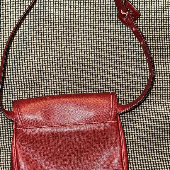 Prada Milano Buckle Flap Red Leather Mini Belt Bag Vintage - Picture 3 of 7